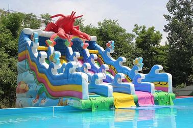 중국 가재 성인/아이들을 위한 팽창식 물 공원 수영장 활주 9x6x8.2m 공장