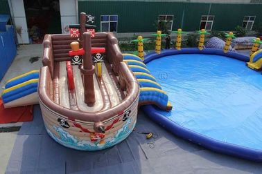 중국 해적선 제작되는 상업적인 팽창식 물 공원 0.9mm PVC 방수포 공장